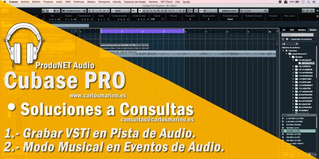 Grabar VSTi en Pista de Audio y Tempo de Eventos en Cubase PRO 9.5 Grabar VSTi en Pista de Audio y Tempo de Eventos en Cubase PRO 9.5
